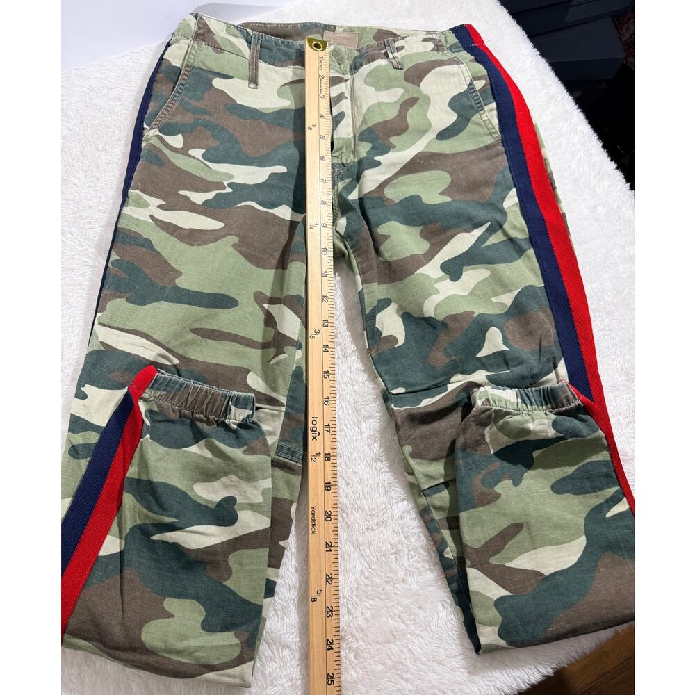 Mother No Zip Misfit Camo Joggers Size 24 Made in USA Side Stripe